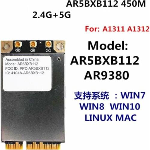 450M dual-band wireless network card AR9380 AR5BXB112 Fof iMac A1311A1312