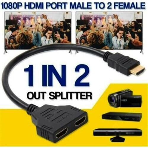 4K HDMI-compatible Cable Splitter Adapter 2.0 Converter 1 In 2 Male UHD 2 Out to Q8A6