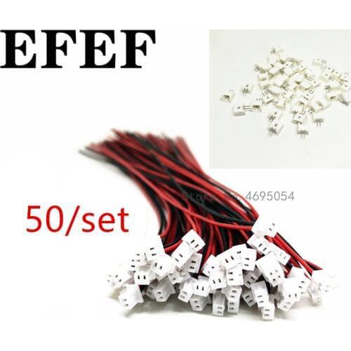 50Sets 2Pin Single End Micro JST Pitch 1.25mm 15cm 28AWG Wire To Board Connector