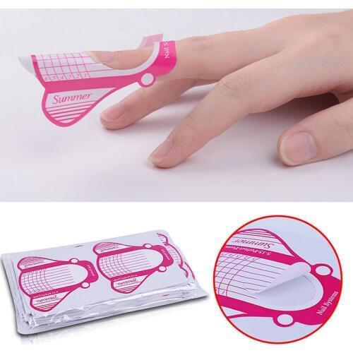 50Pcs/Lot Nail Art Tips Extension Forms Guide French Rose DIY Tool Acrylic UV Gel Tools