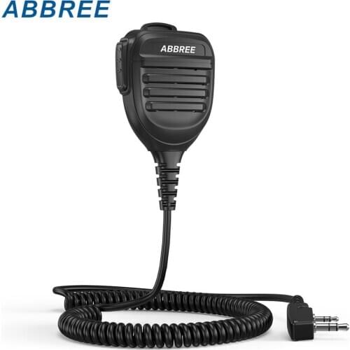 ABBREE 2 Pin Waterproof Handheld Microphone Speaker Mic for Baofeng TYT Ham Radio UV5R UV-10R BF-888S UV-S9PLUS Walkie Talkie