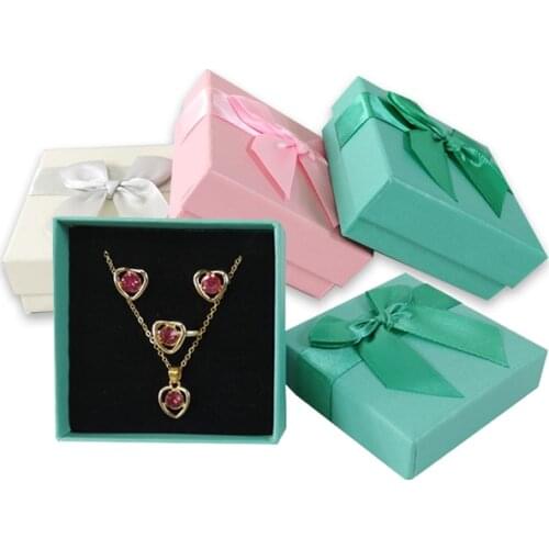 Big Bow Jewelry Packaging Gift Box Necklace Ring Earring Storage Box Small Jewelry Box 20 Pcs/lot