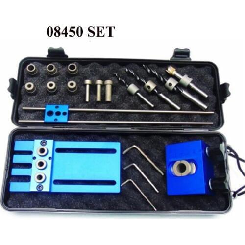 Woodworking tool,DIY Woodworking Joinery High Precision Dowel Jigs Kit 3 in 1 Drilling locator 08450 drilling guide kit