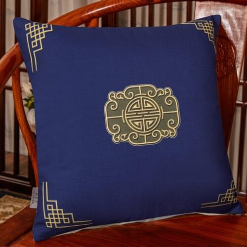 Chinese-style redwood sofa pillow classical back-to-back bed head by the bag living room large waist pillow with core Chinese