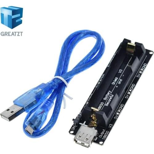 ESP32 ESP32S For Wemos For Raspberry Pi 18650 Battery Charge Shield Board V3 Micro USB Port Type-A USB 0.5A For Arduino Charge