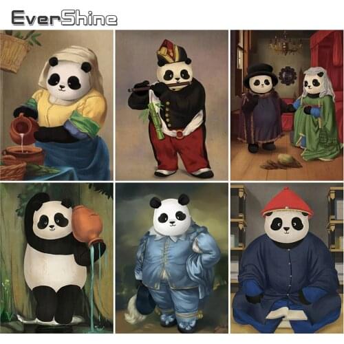 EverShine Diamond Mosaic Animal Picture Of Rhinestones Diamond Painting Panda Cross Stitch Set Embroidery Needlework Home Decor
