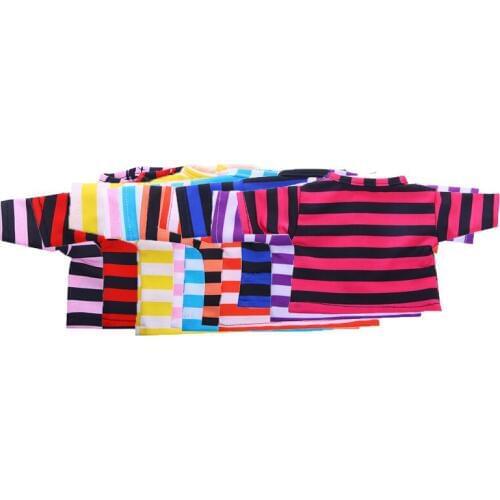 A variety of solid color striped T-shirt Wear fit 18 inch ,43cm ,Children best Birthday Gift
