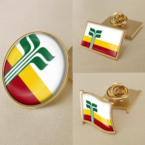 Coat of Arms of Franco Manitobains Flag National Emblem Brooch Badges Lapel Pins