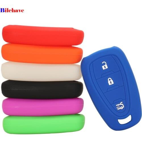 Bilchave 3 Buttons For Chevrolet Cruze Spark Volt Aveo Sonic Novo Onix Plus Silicone Remote Car Key Case Fob Cover