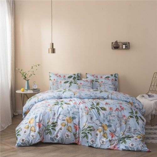 Flowers Pastoral Style Comforter Bedding Set Cute Elegant King Queen Full Single Size Hot Bed Linen Duvet Cover Set Pillowcase