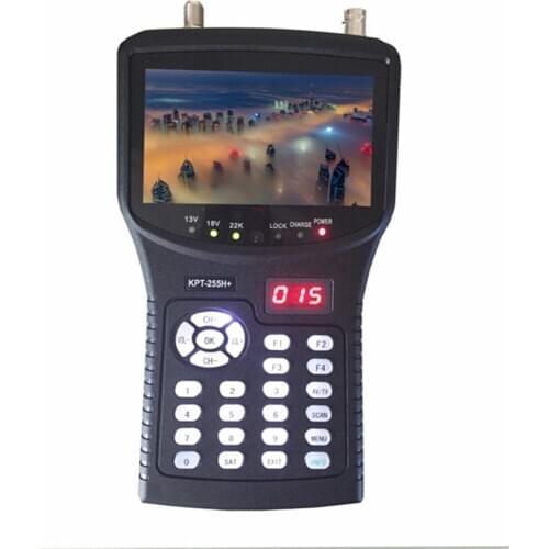 KPT-255H+AHD 4.3inch handheld DVB-S2 MPEG4 satellite Finder monitor supports MP4 video palyer, AHD CCTV camera,PVR