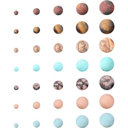 Wholesale 4 6 8 10 12mm Dull Polish Matte Natural Tiger Eye Turquoises Rose Quartzs Stone Round Beads For Diy Jewelry Making 15"