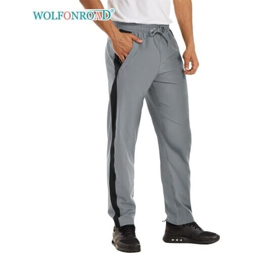 WOLFONROAD Summer Quick Drying Joggers Running Sports Pants Mens Lightweight Fitness Sweatpants Hiking Camping Jogging Pants