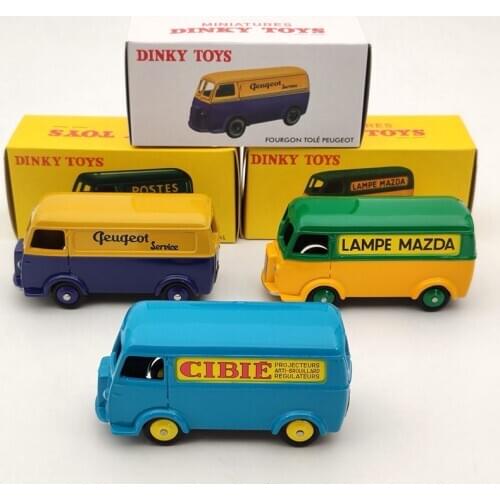 Lot of 3 1:43 Dinky Toys 25B/25BV For Fourgon TOLE P~geot and Postal Diecast Models Toys Car