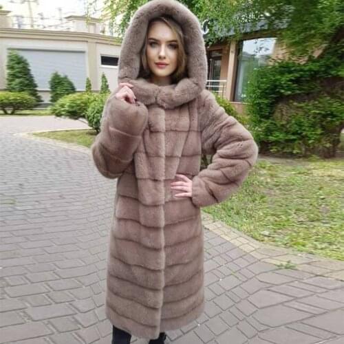 Hooded Fur Jacket Winter Long Warm Fashion Fitted Mink Fur Coat Custom Size And Color 2021 New Arrival