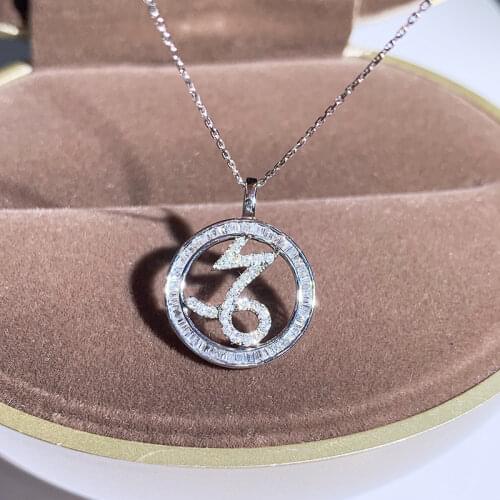 Fashion 12 Constellation Aries Libra Cancer Pisces Aquarius Virgo Libra Leo Capricorn Gemini Taurus Necklace Pendant for women