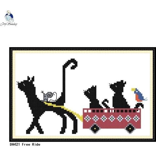 Joy sunday Cross-stitch Embroidery kits, DIY Hand Needlework Set, Hitchhiking Enough Canvas for Embroidery 14ct 11ct
