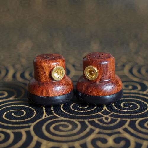 FENGRU DIY 14.3mm Flat Head Wooden Earbuds HiFi Earphone Heavy Bass Sound Quality Earbuds With MMCX Interface