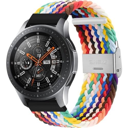 20/22mm Braided Solo Loop Nylon Strap For Huawei watch 3 Pro/GT 2 46mm Adjustable elastic Bracelet For Samsung watch 3 45mm band
