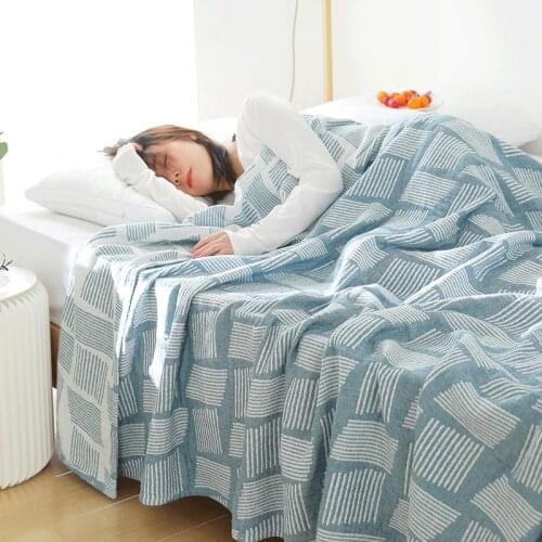 Bohemia Lines Cotton Sofa Cover toweling coverlet Travel Breathable Chic Large Throw Blanket High quality Nap Living Room