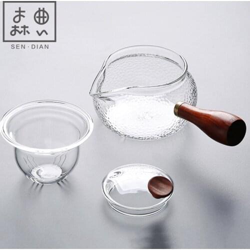 SENDIAN Japanese-style Portable Glass Teapot High Temperature Resistant Side Handle Teapot 2021 Office Home Tea Set Accessories