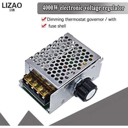 Professional Voltage Regulators 4000W 220V High Power SCR Speed Controller Electronic Voltage Regulator Governor Thermostat BS