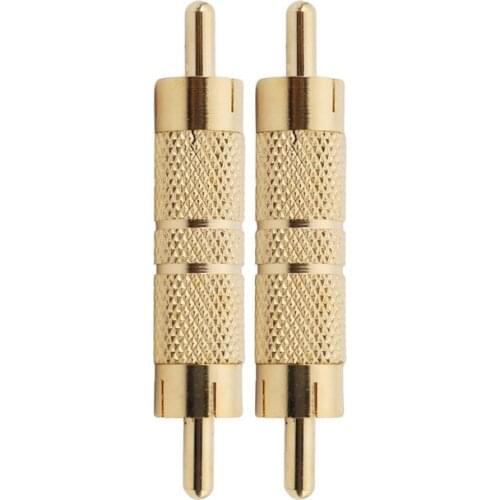 Professional RCA Male to Male RCA Coupler Adapter Converter Connector Gold Plated (2 Pack)