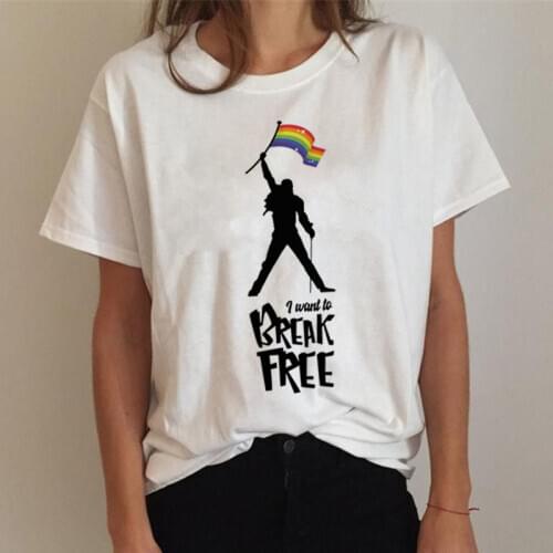 Lgbt Ladies Gay T-Shirt Lesbian Pride Rainbow T-Shirt Harajuku Ulzzang Funny T-Shirt 90s Graphic Love Is Love Top Tee Female
