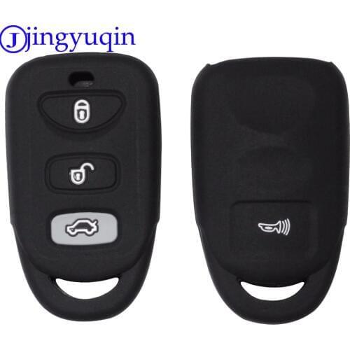 Jingyuqin Remote Silicone Cover For HYUNDAI KIA Tuscon Elantra Rio Sportage Rondo Accent Smart Remote 4 Buttons Key Case Fob 4B