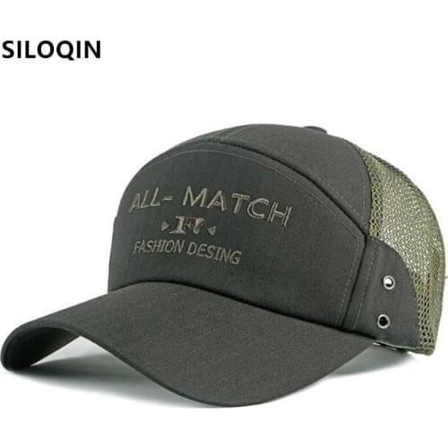 SILOQIN New Summer Men Women Breathable Baseball Cap Mesh Cap Snapback Hat Adjustable Size Casual Letter Embroidery Sports Caps