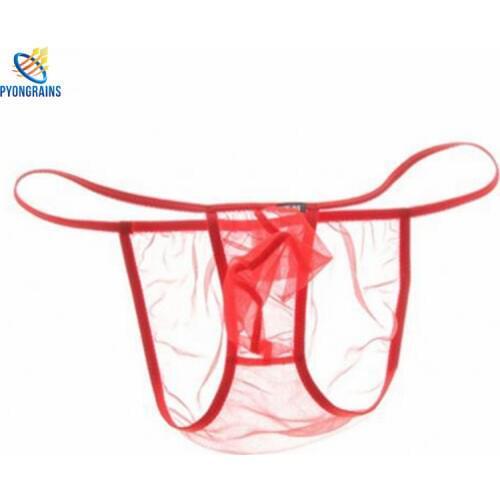 2016 Sexy Men Jockstrap G Strings Thongs Gay Men Underwear Briefs Sexy Penis Pouch Bikini Waist Translucent Bright Network Yarn