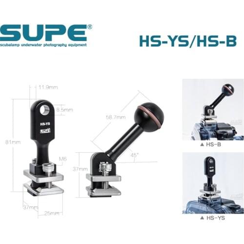 SUPE Scubalamp Hot Shoe-BALL / Hot Shoe-YS Underwater Scuba Diving photography accessories waterproof Camera case high boots