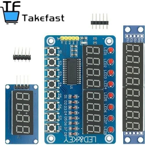 TM1637 4 Bits/TM1638/MAX7219 8 bit Digital LED Display Module 7 Segment 0.36Inch Clock RED Anode Tube Four Serial Driver