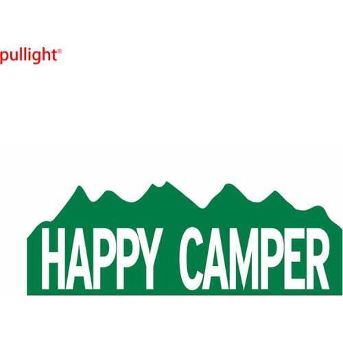 Happy Camper Camping Bumper Sticker Vinyl Car Window Door Decal Waterproof
