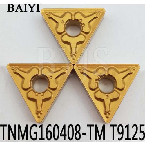 10pcs Tungaloy TNMG160408 TM T9125 high-quality carbide outer cutter for external turning TNMG 160408 CNC lathe