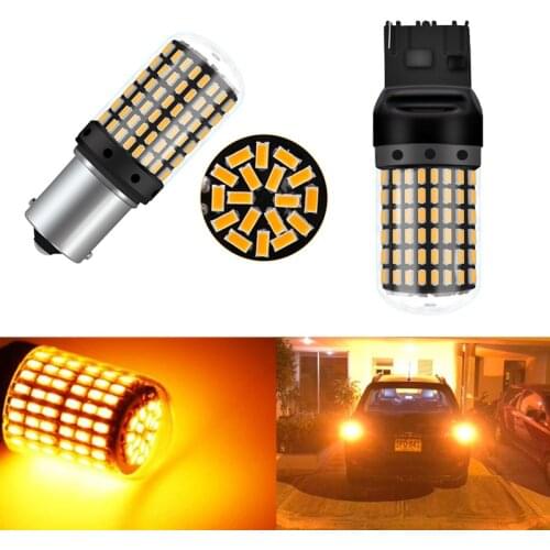 2pcs LED CanBus No Error 1156 7506 7528 BA15S P21W LED BAU15S PY21W T20 7440 WY21W No Flash Yellow For Car Turn Signal Light