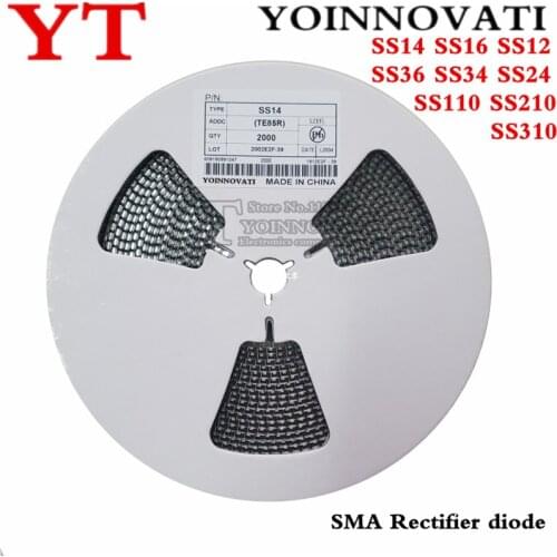 2000PCS 1N5819 SS14 1N5822 SS34 SR160 SS16 1N5817 SS12 SR1100 SS110 SR360 SS36 SR240 SS24 SR2100 SS210 SS310 SMA Rectifier diode