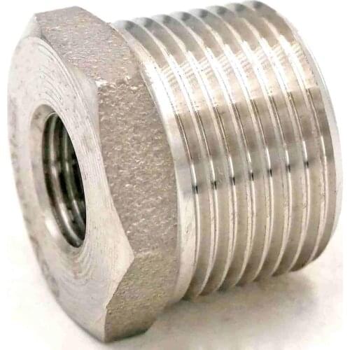 3/4" NPT x 1/4" NPT Female 304 Stainless Steel Reducing Bush Forged Pipe Fitting 3000 PSI Water Gas Oil