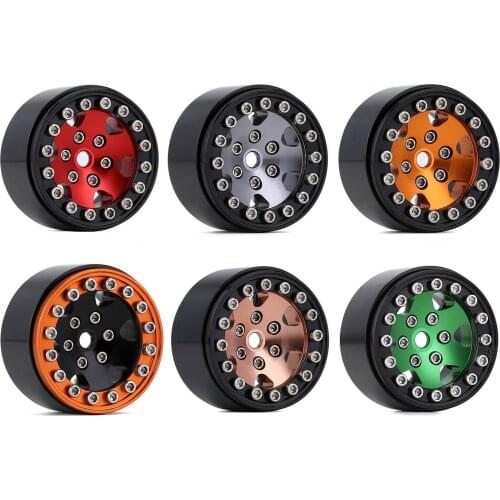 4PCS 1.0inch CNC Aluminum Beadlock Wheel Rim for 1/24 RC Crawler Car Axial SCX24 90081 AXI00001 AXI00002 B-17 Deadbolt Parts