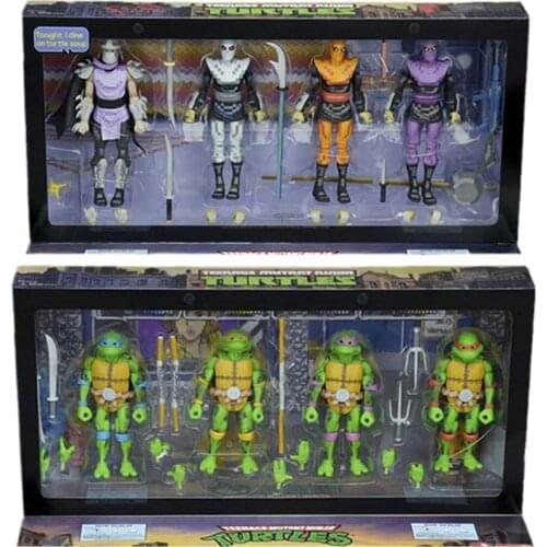 Original NECA 4pcs Classic Movie Teenage Mutant Ninja Turtles U.S. venue limited edition Garage Kit Toys Gift