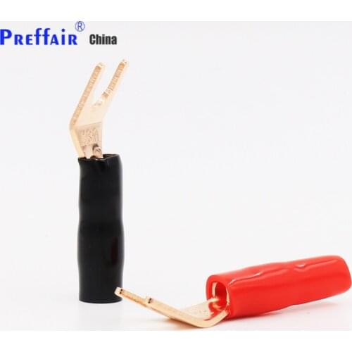 4pcs pure copper audio spader connector for Fi Hi Speaker cbale