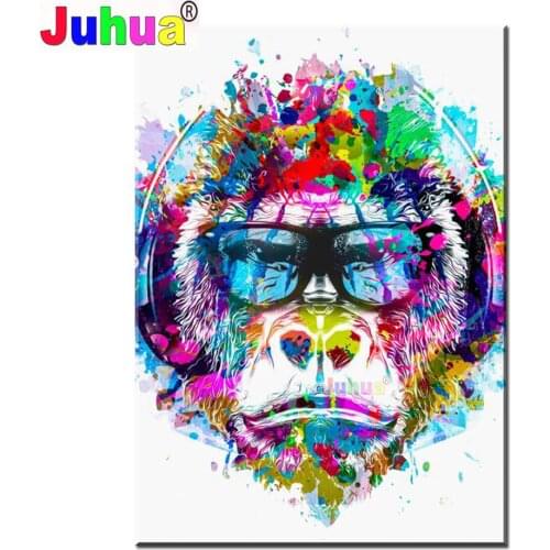 Pop art Monkey 5D DIY Full Square Round Diamond Painting Cross Stitch Diamond Embroidery gift Colorful Animal mosaic Home Decor
