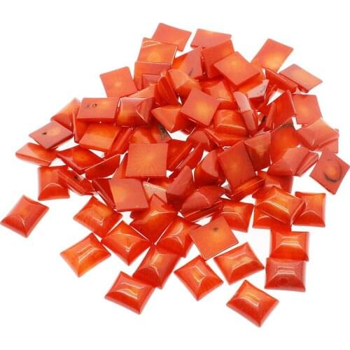 8*10mm Rectangle Coral Cabochons New fashion DIY jewelry for rings or earrings sold per pc Fashion jewelry womens accessories