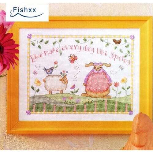 European magazine Fishxx Cross Stitch Kit Crazy109-2 Spring cartoon animal letter bedroom embroidery painting