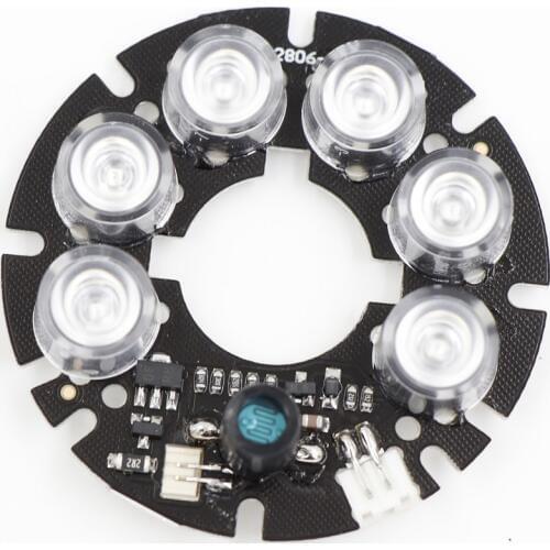 Hybrid Beam Angle CCTV Accessories Nano-infrared 6 Grain IR LED board for Surveillance cameras night vision diameter 53mm