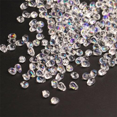 4x6mm Gradient Czech Lampwork Crystal Glass Bead Mini Water Drop Spacer Bead For Jewelry Making Diy Needlework Bracelet Hairpin