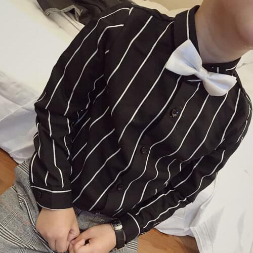 Black Spring Summer Boys Blouses Shirts Kids Children Clothing Top Overcoat Formal Sport Beach Cotton Long Sleeve High Quality