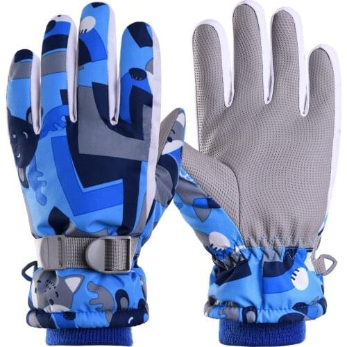 Ski Gloves Boys and Girls Winter Cycling Cold Protection Water Proof Wind Resistance Keep Warm Thicken Mountaineering Gloves