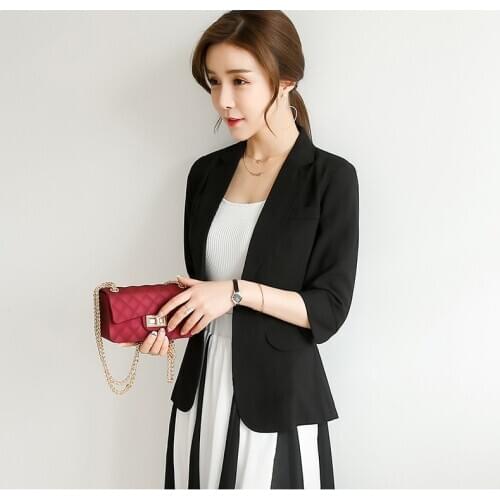 New 2020 Summer Short Blazer Women Elegant Jacket Plus Size 4XL Lady Work Wear Single Button Female Suit Outwear LX1758