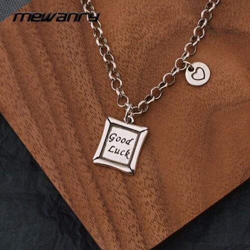 Mewanry 925 Sterling Silver Sweater Necklace New Minimalist Trend Vintage Party Good Luck Pendant Couples Jewelry Birthday Gifts